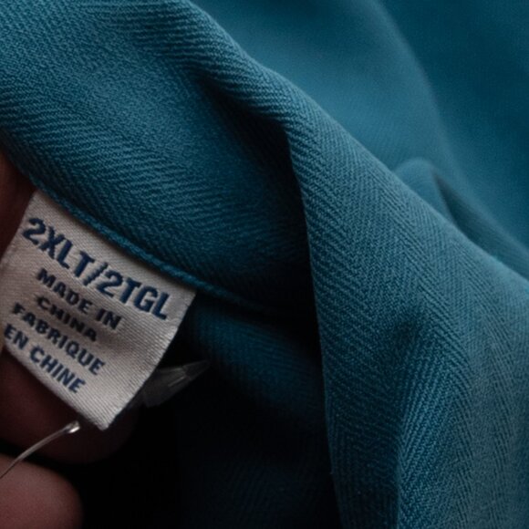 Tommy Bahama Silk Camp Shirt Hawaiian Herringbone Seagrove Blue Size 2XL NWT - Picture 5 of 7